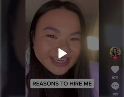 Mit kurzen, kreativen Videos können sich Jobsuchende im Rahmen eines US-Pilotprojekts von Tiktok auf freie Stellen bewerben. (Foto: Tiktok)