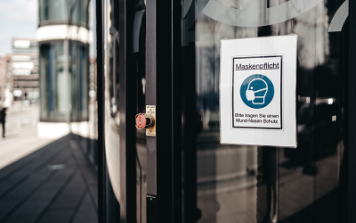 Hinweis auf Maskenpflicht