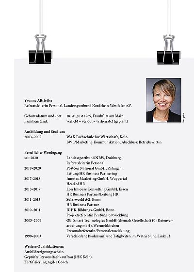 Tabellarischer Lebenslauf Yvonne Altstetter.