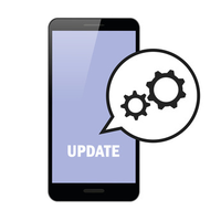 Ein Smartphone verlangt Updates