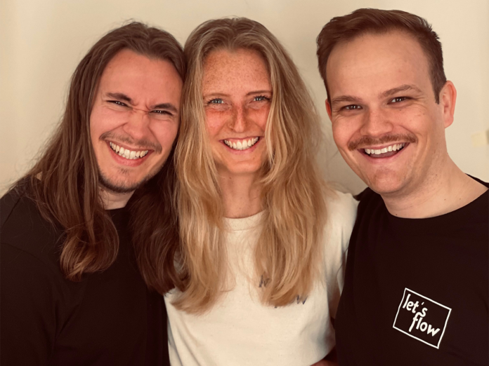 Freuen sich über eine Finanzspritze für Ihr Start-up: Das Let's-Flow-Gründungsteam Christoph Kreiss, Jill Christin und Dennis Drüke (v.l.) (Foto: Let's Flow)