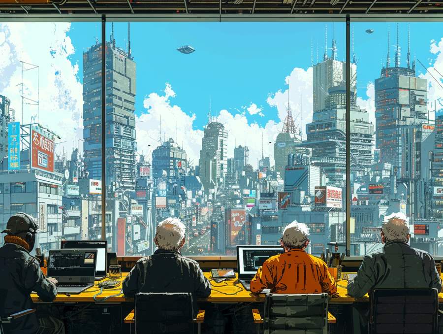 Werden wir alle in Zukunft länger arbeiten müssen? Wahrscheinlich ja – wir werden es immer häufiger aber wohl auch können. (Illustration: Personalwirtschaft, generiert mit der Bild-KI Midjourney)